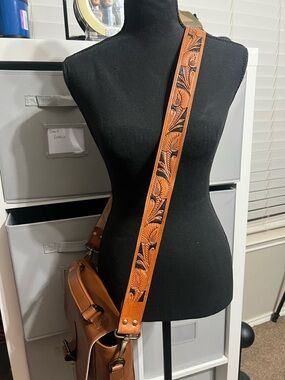 Tooled Leather purse Strap (strap only)
